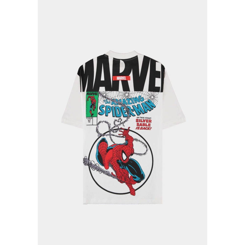 Marvel SpiderMan - Split Comic (Loose Fit) Heren Tshirt - Wit